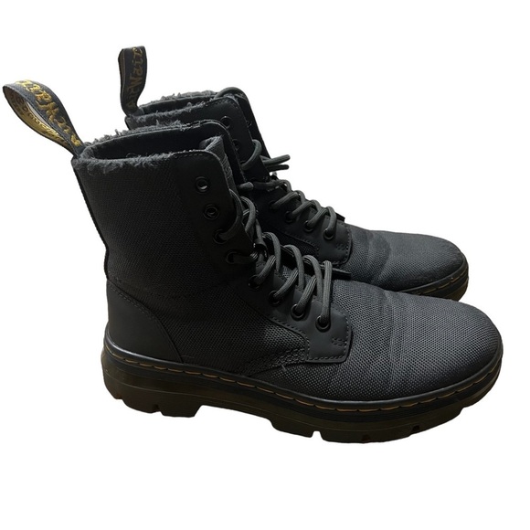 DR. MARTENS Poly Comb VEGAN Casual Boots 8 Eye Charcoal Size - Picture 1 of 11